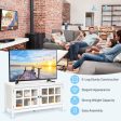 50 Inch Modern Wood Large TV Stand Entertainment Center for TV-White Cheap