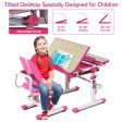 Height Adjustable Kids Study Desk and Chair Set-Pink Cheap