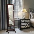 14 LED Jewelry Armoire Cabinet with Full Length Mirror and 4 Tilting Angles-Coffee Online Hot Sale