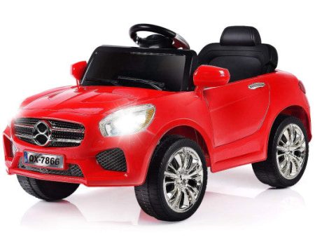 6V Kids Remote Control Battery Powered LED Lights Riding Car-Red Online