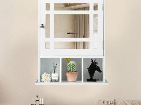 Wall Mounted and Mirrored Bathroom Cabinet-White Online Sale