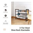 2 3 4 Tiers Flat and Slant Metal Shoe Rack for Entryway Hallway-3-Tier For Cheap