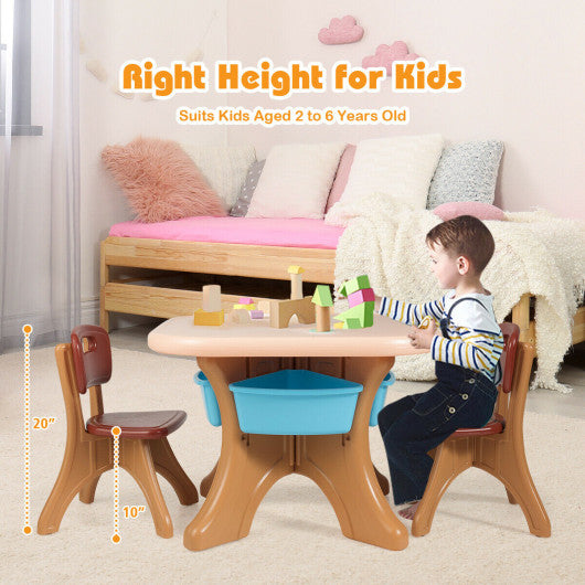 Children Kids Activity Table & Chair Set Play Furniture W Storage-Coffee Supply