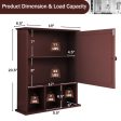 Wall Mounted and Mirrored Bathroom Cabinet-Brown Cheap