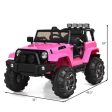 12V Kids Remote Control Riding Truck Car with LED Lights-Pink Cheap