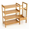 4-Tier Bamboo Shoe Rack Organiser with Umbrella Holder-Natural Online Sale