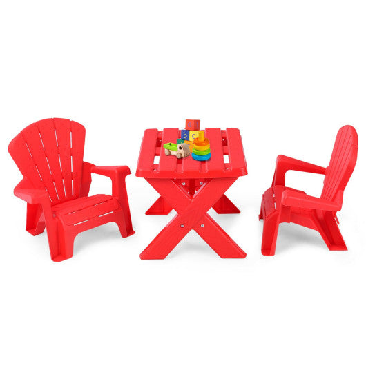 3-Piece Plastic Children Play Table Chair Set-Red Online