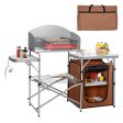 Foldable Outdoor BBQ Portable Grilling Table With Windscreen Bag on Sale