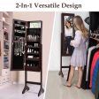 Mirrored Jewelry Cabinet Armoire Organizer w  LED lights-Brown Online Sale