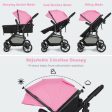 2-in-1 Foldable Pushchair Newborn Infant Baby Stroller-Pink For Cheap