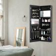 Mirrored Jewelry Armoire with Full Length Mirror and 2 Internal LED Lights-Black Online Hot Sale