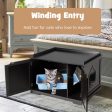 Cat Litter Box Enclosure with Double Doors for Large Cat and Kitty-Black Supply