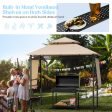 13.5 x 4 Feet Patio BBQ Grill Gazebo Canopy with Dual Side Awnings-Beige Cheap