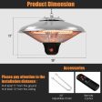 1500W Electric Hanging Ceiling Mounted Infrared Heater with Remote Control-White Hot on Sale