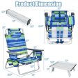 2 Packs 5-Position Outdoor Folding Backpack Beach Table Chair Reclining Chair Set-Blue Online Sale