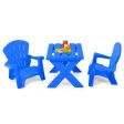 3-Piece Plastic Children Table Chair Set-Blue Discount