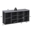 10-Cube Organizer Shoe Storage Bench with Cushion for Entryway-Gray For Discount