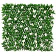 4 Pieces Expandable Faux Ivy Privacy Screen Fence Panel Pack with Flower-White Supply