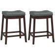 Set of 2 24-Inch Height Backless Counter Stool with Footrest-Brown Cheap