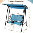 2-Seat Outdoor Canopy Swing with Comfortable Fabric Seat and Heavy-duty Metal Frame-Navy Sale