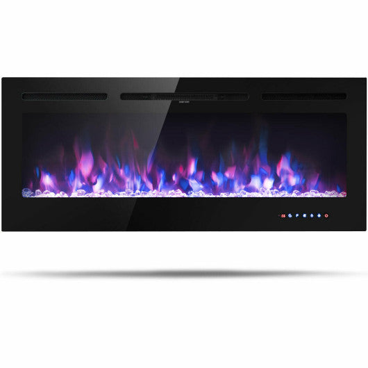 50 Inch Recessed Electric Insert Wall Mounted Fireplace with Adjustable Brightness Sale