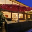 15 Feet Double-Sided Patio Umbrella with 48 LED Lights-Dark Red Online Sale