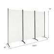 3-Panel Room Divider Folding Privacy Partition Screen for Office Room-White on Sale