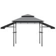 13.5 x 4 Feet Patio BBQ Grill Gazebo Canopy with Dual Side Awnings-Gray Online Hot Sale