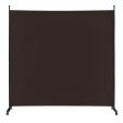 6 Feet Single Panel Rolling Room Divider with Smooth Wheels-Brown Discount