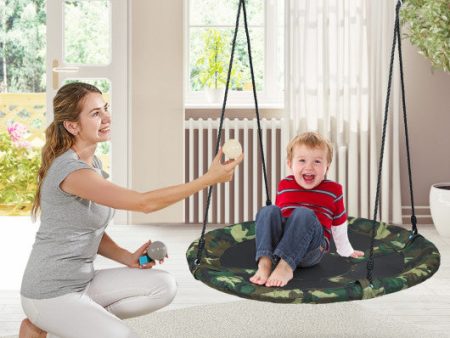 40 Inch Flying Saucer Tree Swing Outdoor Play Set with Adjustable Ropes Gift for Kids For Cheap