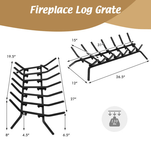 31 25 18 Inch Fireplace Grate for Outdoor Fire Pit-L For Sale