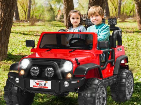 12V 2-Seater Ride on Car Truck with Remote Control and Storage Room-Red Supply