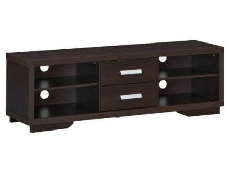 Modern TV Stand Entertainment Center with 2 Drawers and 4 Open Shelves Discount