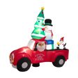 8 Feet Wide Inflatable Santa Claus Driving a Car with LED and Air Blower Online now