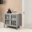 Glass Door Sideboard Console Storage Buffet Cabinet-Gray Fashion