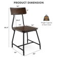 2 Pieces Modern Dining Room Side Chairs with Metal Frame-Brown Hot on Sale