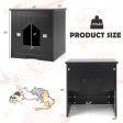 Cat Litter Box Enclosure with Flip Magnetic Half Door-Black Sale