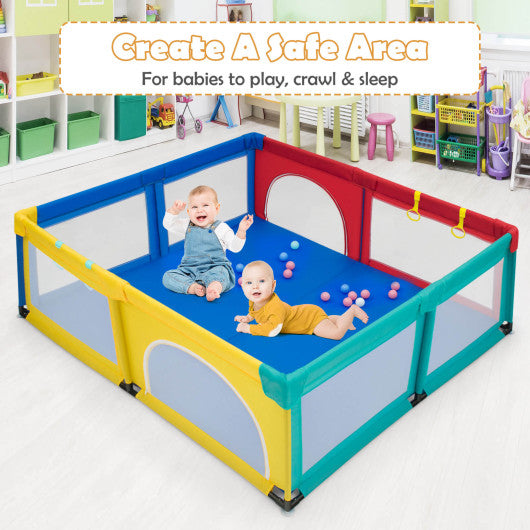 Large Infant Baby Playpen Safety Play Center Yard with 50 Ocean Balls-Color Online