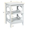 2 Pieces 3-tier Nightstand Sofa Side End Accent Table Storage Display Shelf-White Hot on Sale