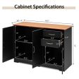 Buffet Storage Cabinet with 2-Door Cabinet and 2 Drawers-Black Online