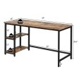 47  55  Computer Desk Office Study Table Workstation Home with Adjustable Shelf Rustic Brown-L Supply