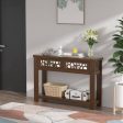 2-Tier Console Table with Drawers and Open Storage Shelf-Brown Online Sale