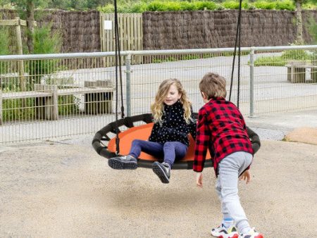 40  Kids Play Multi-Color Flying Saucer Tree Swing Set with Adjustable Heights-Orange Cheap