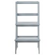 Kids Wooden Kitchen Step Stool with Safety Rail-Gray Hot on Sale