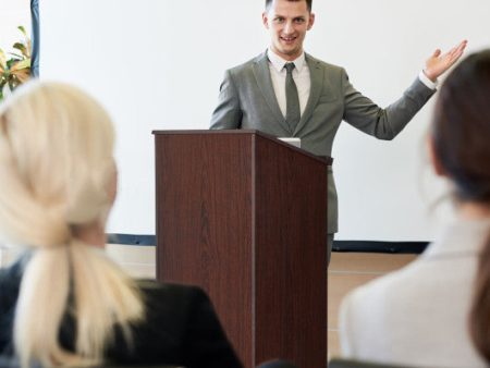 Wooden Floor Standing Podium Speaking Lectern For Discount