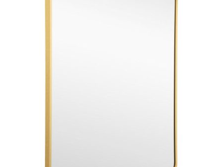 Metal Framed Bathroom Mirror with Rounded Corners-Golden Hot on Sale