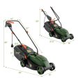 12-AMP 13.5 Inch Adjustable Electric Corded Lawn Mower with Collection Box-Green Online Hot Sale