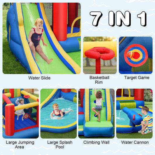 Inflatable Kid Bounce House Slide Climbing Splash Park Pool Jumping Castle Without Blower Fashion