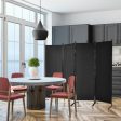 4-Panel  Room Divider with Steel Frame-Black Fashion