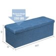 Fabric Folding Storage with Divider Bed End Bench-Navy Discount